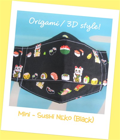 🍤😻🍣 Mini - Sushi Neko (Black) (3D/ORIGAMI)
