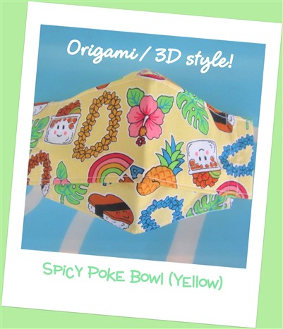 🐟🍛 Spicy Poke Bowl - Yellow (3D/ORIGAMI)